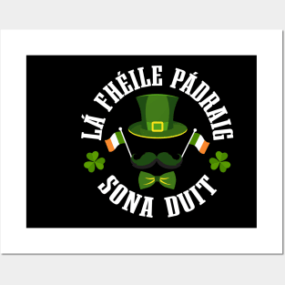 Lá Fhéile Pádraig Sona Duit Léine T-ST Patrick's Day Tees Posters and Art